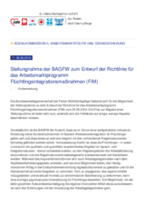 Zum Entwurf der Richtlinie für das Arbeitsmarktprogramm Flüchtlingsintegrationsmaßnahmen (FIM)